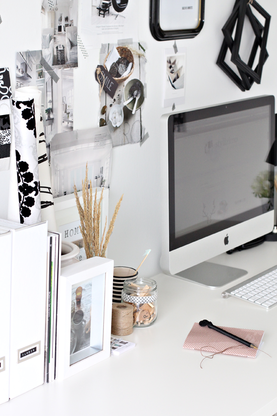 Le bureau noir et blanc de Nina du joli blog Stylizimo