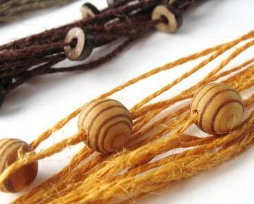 Tuto bijoux:  fabriquer des bracelets en corde naturelle avec des perles et des boutons de bois