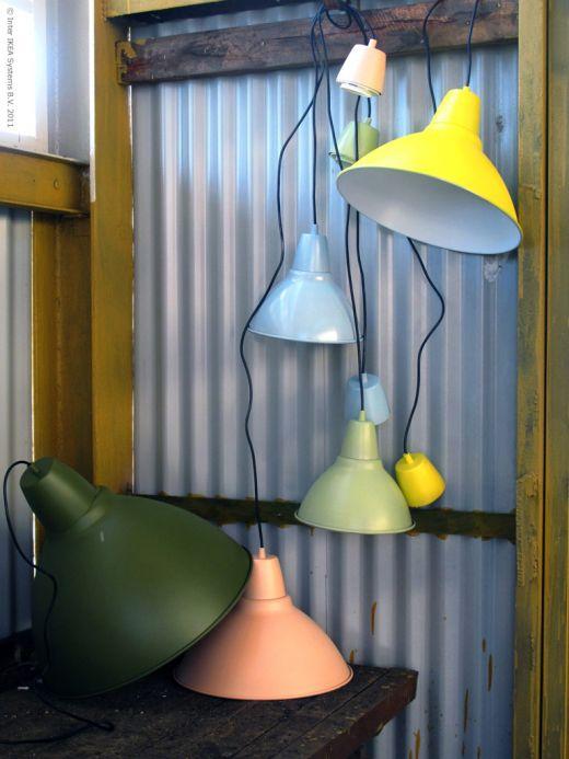 { DIY } De jolies lampes industrielles colorées