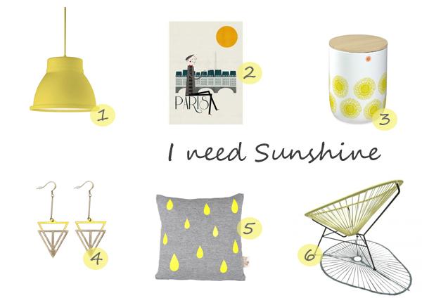 //Inspiration couleur// I need sunshine Silence on décore Yellow shopping