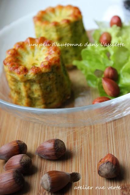 Cannelés au brocoli et au parmesan Cannelés au brocoli/ Photos Atelier rue verte