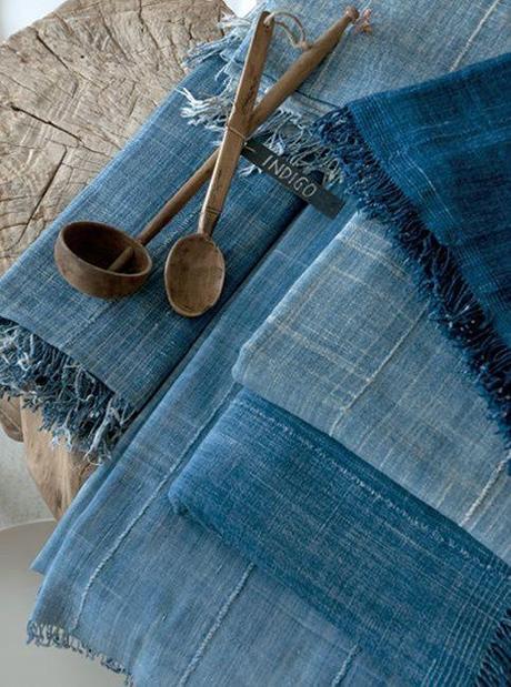 Indigo et denim dans la deco