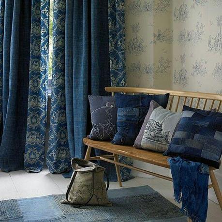Indigo et denim dans la deco