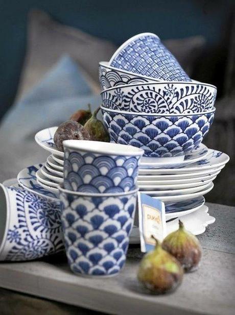 Indigo et denim dans la deco