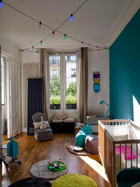 Chambre bleue enfant par Leroy merlin via Nat et nature Et si... cet appartement en cachait un autre ?