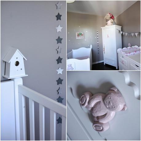 Déco chambre d'enfant dans les tons de taupe et rose