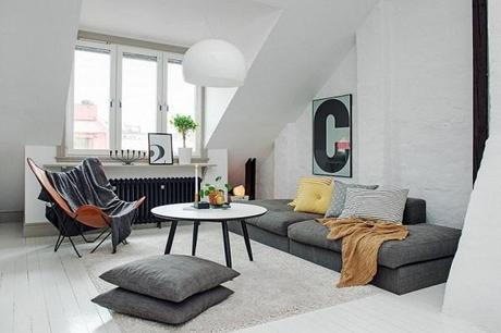 | Inspiration déco | Un intérieur scandinave en gris et blanc Attic-Renovation-on-Olivedalsgatan-07-850x567