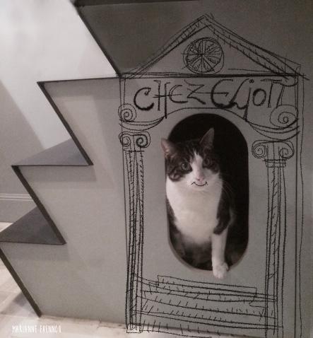 niche cachette chat deco escalier