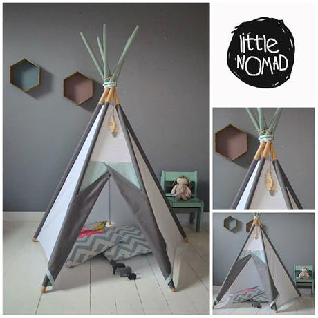 ClemAroundthecorner tipi pour enfant girafe savane noir et blanc faut main.