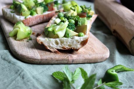 Dans ma cuisine / Salades chromatiques : Green salad sur tartines /