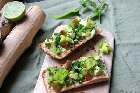 Dans ma cuisine / Salades chromatiques : Green salad sur tartines /