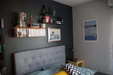 Une chambre moderne en gris et jaune (la suite) #relooking Chambre désign Jaune