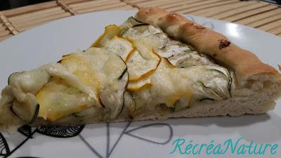 Une recette pour Retenir l'Eté : Pizza Verde Bio aux Pesto, Courgettes et Mozarella Di Buffala