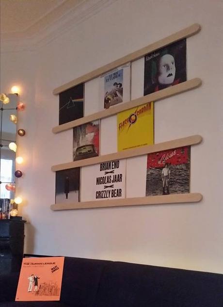 Meuble Platine Vinyle Avec Présentoir - Support à Vinyles En Bois, 2 Tiroirs, Meuble TV Ou Rangement Salon