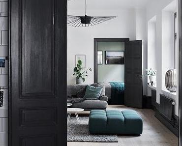 Suède / Touches de bleu pétrole /