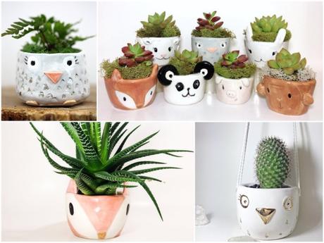 pot pour cactus en forme d'animal