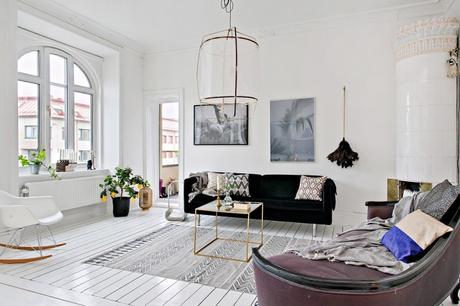 Un parquet blanc pour un appartement scandinave !