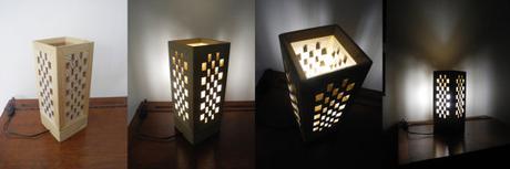 lampe fait main en bois