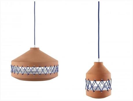 Suspensions Tie en terre cuite | Design - Laura Marin pour Incipit