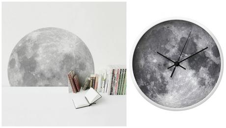 Stiker et horloge lune