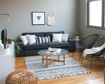 Appartement et salon noir et blanc : visite déco