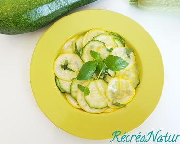 Carpaccio Bicolore de Courgettes Marinées au Citron Bio, à l'Huile d'Olive et au Basilic