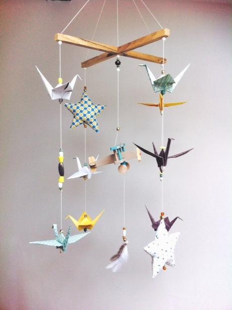 mobile enfants diy oiseau origami