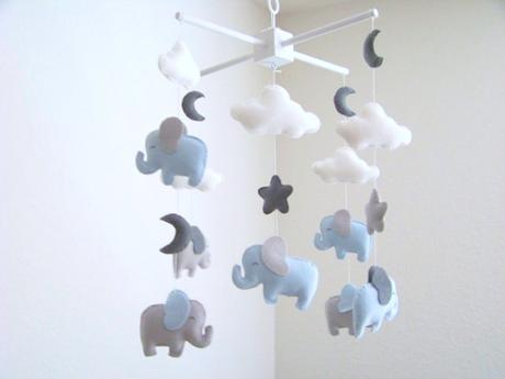 mobile enfants diy nuage elephant