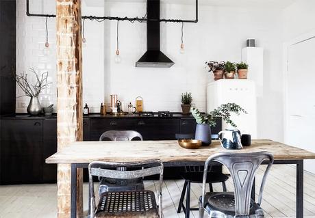 Copenhague / Appartement de 54m² au look industriel /