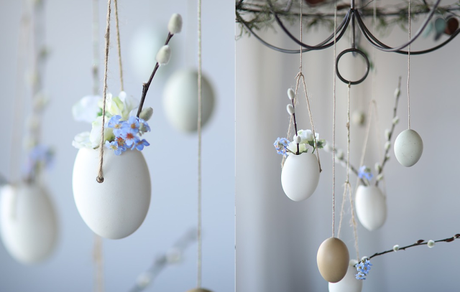 Déco oeufs suspendu pour Pâques via nat et nature Idées déco pour la fête de Pâques