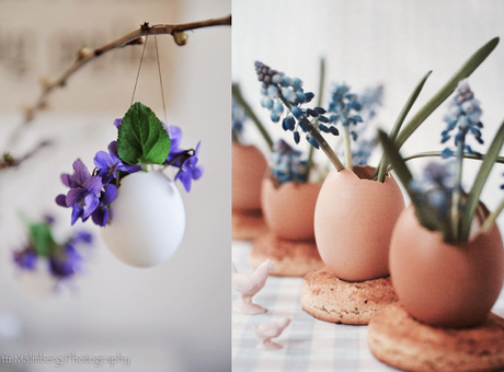Déco Pâques oeufs avec fleurs via nat et nature Idées déco pour la fête de Pâques