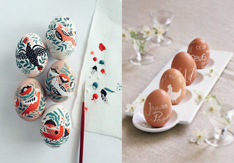 Déco Pâques oeufs peints via nat et nature Idées déco pour la fête de Pâques