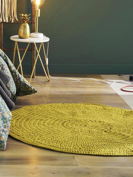 tapis rond crochet déco bohème