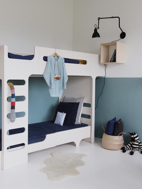 chambre enfant lit superposé déco style minimaliste