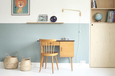 Bureau enfant vintage Heju via Nat et nature Home Challenge // Back to school