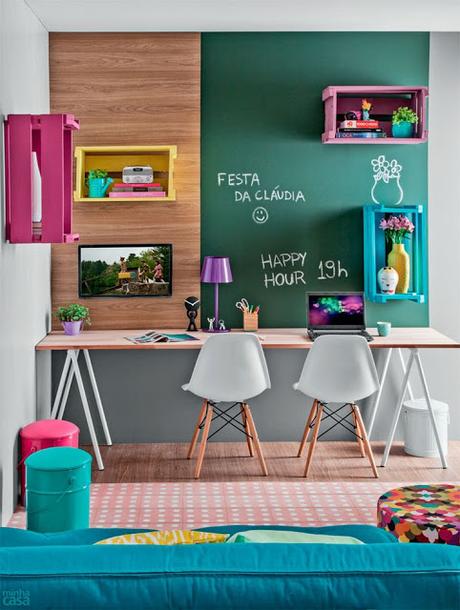 Bureau enfants plateau et tréteaux Picslovin via Nat et nature Home Challenge // Back to school