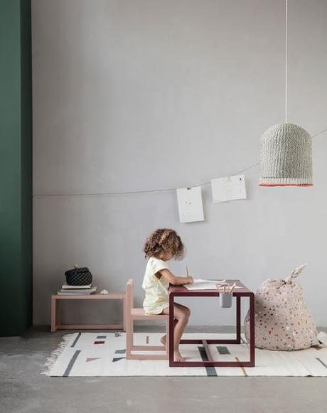 Bureau enfant design Ferm living via Nat et nature Home Challenge // Back to school