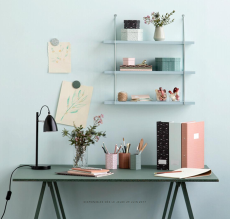 Bureau collection papeterie Sostene grene via Nat et nature Home Challenge // Back to school