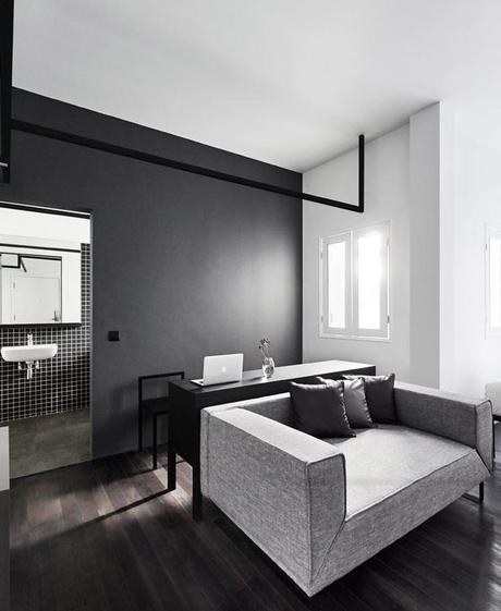 chambre masculineblack and white instagrammable