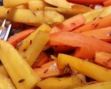 Duo de Carottes Bio Jaunes et Oranges au Miel et aux Graines de Cumin, Recette Facile