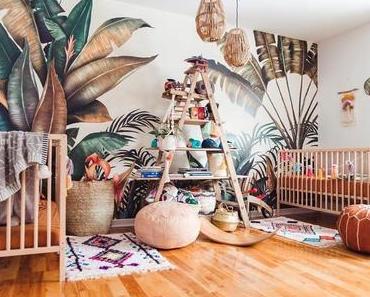 Du papier peint tropical pour une chambre d’enfant !